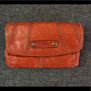 Orange Fossil Wallet